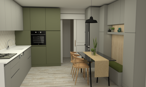 Mutfak yenileme surecinde eski alani daha modern, kullanisli ve estetik hale getiren uygulama ornegi.